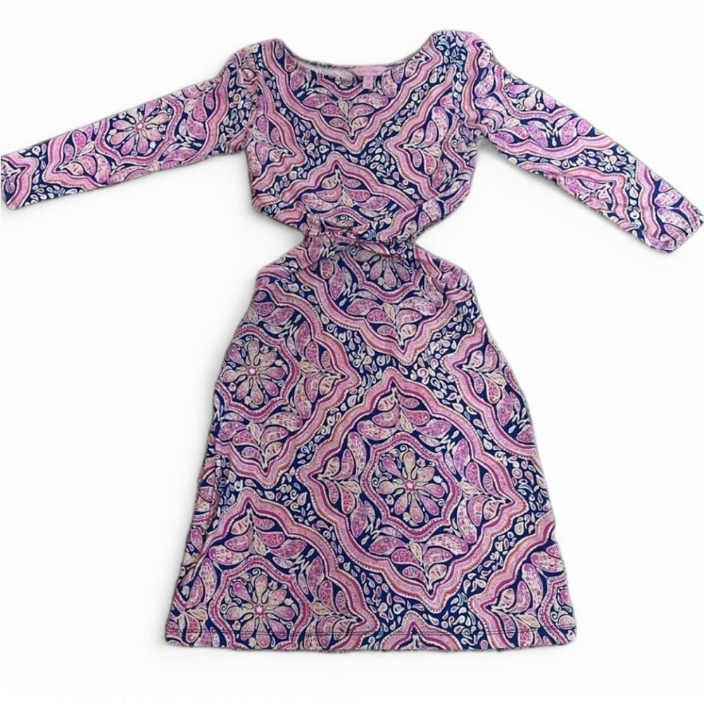 Lilly Pulitzer Pippa cutout dress, XS. Boho/hippie/1960s style. Pink and blue - Picture 2 of 8